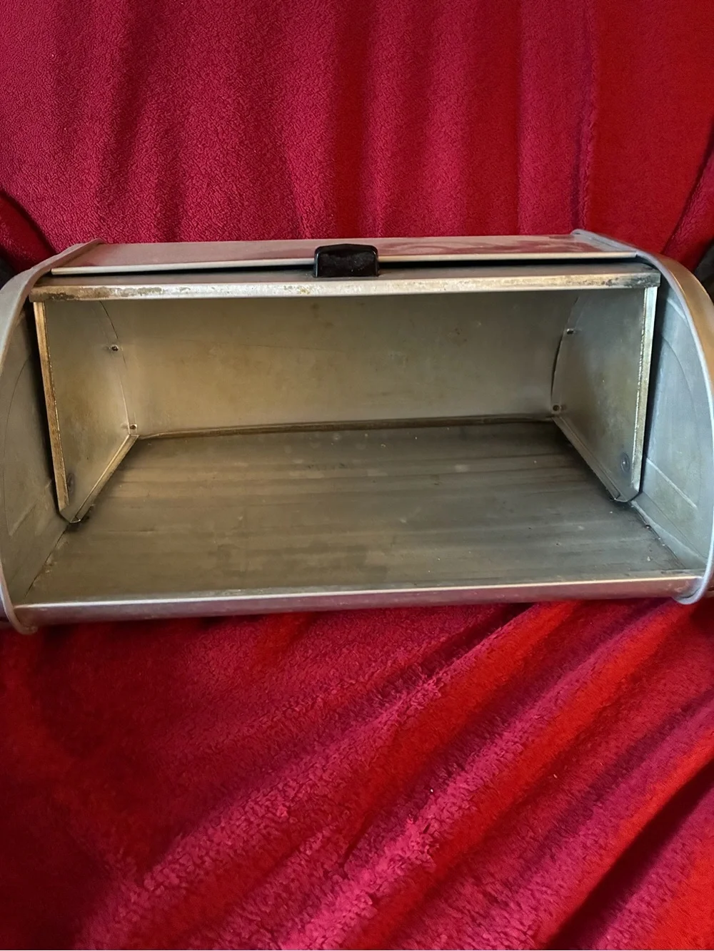 Vintage 1960’s aluminum Roll-Top Bread Box - Countertop Storage